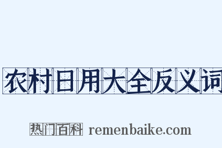 农村日用大全反义词是什么意思的图片